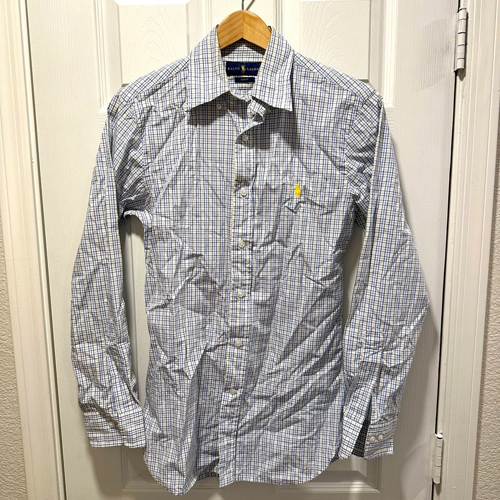 Ralph Lauren Button Down Dress Shirt - Size Small 14.5 32/33 - Slim Fit